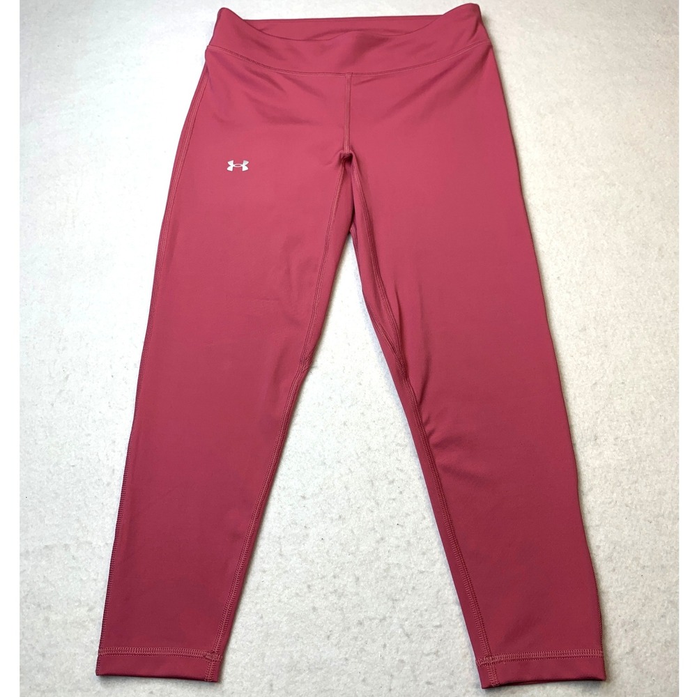 Under Armour Girls Pink HeatGear Leggings Athletic Tights Size YLG 1377116